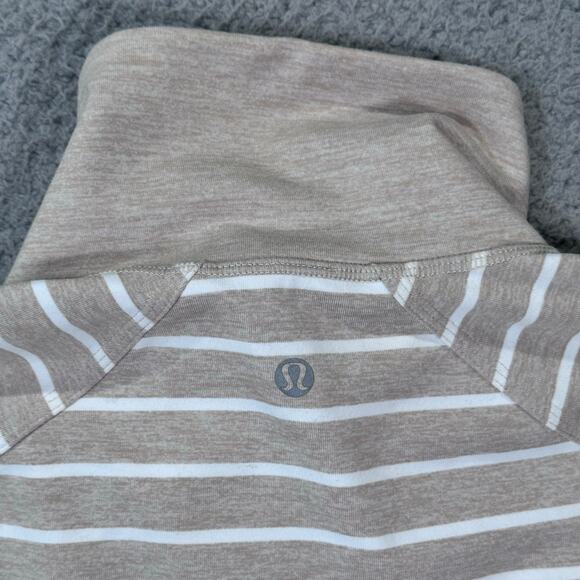Lululemon Nice Asana Jacket Stripe Women's 8 Beige Luon Full Zip Activewear Yoga - Picture 12 of 16